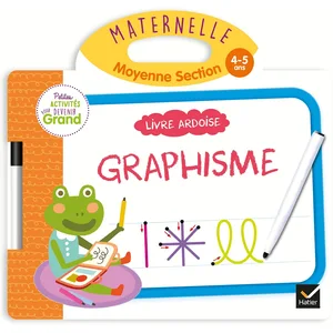 Hatier Livre ardoise Graphisme Maternelle Moyenne Section: Avec un feutre effaçable pas cher