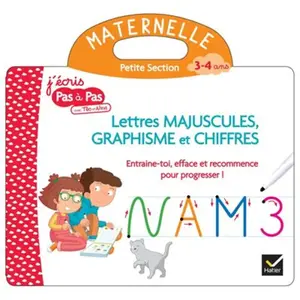 Hatier Livre ardoise Téo et Nina PS - Lettres majuscules, graphisme et... pas cher