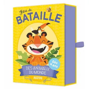 PHILIPPE AUZOU Jeu de Cartes Bataille Animaux Monde - Unique - Observation et Rapidité - A partir de 4 ans pas cher