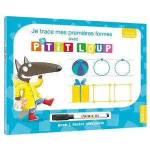 Auzou Je Trace Mes Premières Formes Avec P'tit Loup - Avec 1 Feutre Effaçable pas cher