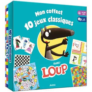 Jeux de société Mon coffret 10 jeux classiques avec Loup Auzou pas cher