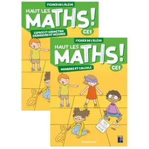 Retz Eds Haut les maths ! CE1: Fichier de l'élève en 2 volumes : Nombres et calculs ; Espace et géométrie - Grandeurs et mesures pas cher