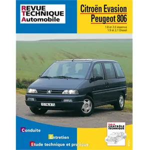 ETAI Revue technique auto pour PEUGEOT: 806 & CITROËN: Synergie, Evasion (Ref: 11909) pas cher