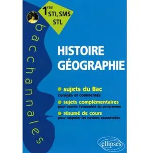 Comparateur de prix : Ellipses Histoire-Géographie 1e Sti, Sms, Stl