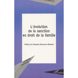 L'harmattan L'évolution de la sanction en droit de la famille pas cher