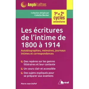 Bréal Les écritures de l'intime de 1800 à 1914 pas cher