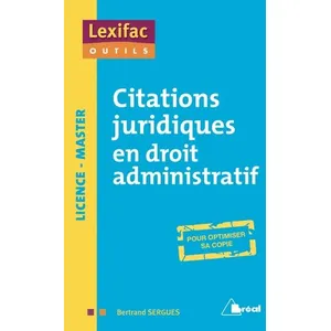 Bréal Citations Juridiques En Droit Aministratif pas cher