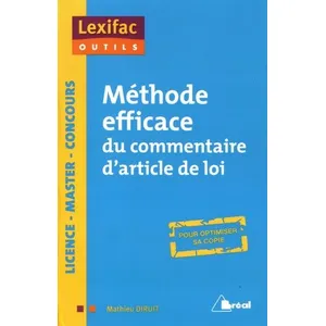 Bréal Méthode efficace du commentaire d'article de loi pas cher