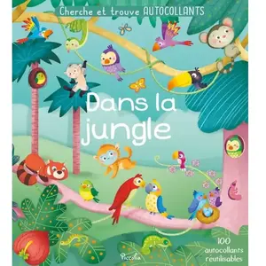 Dans la jungle - Cherche et trouve autocollants - Lia Olivo pas cher