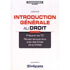 Studyrama Eds Introduction générale au droit pas cher