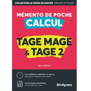 Studyrama Eds Mémento De Poche Calcul Tage Mage & Tage 2 pas cher