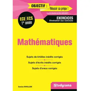 Comparateur de prix : Studyrama Eds Mathématiques Ece/Ecs Première Année