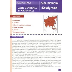 Comparateur de prix : Studyrama Eds L'Asie centrale et orientale
