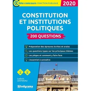 Comparateur de prix : Studyrama Eds 200 Questions Sur La Constitution Et Les Institutions Politiques