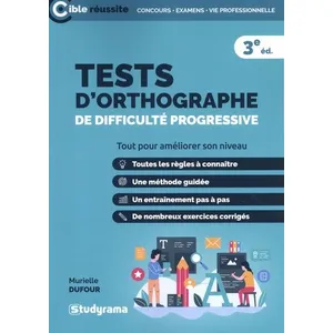 Studyrama Eds Tests D'orthographe De Difficulté Progressive pas cher