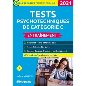 Studyrama Eds Tests psychotechniques de catégorie C - Entraînement pas cher