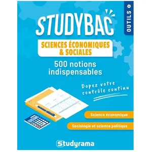 Studyrama Eds Sciences Économiques & Sociales - 500 Notions Indispensables pas cher