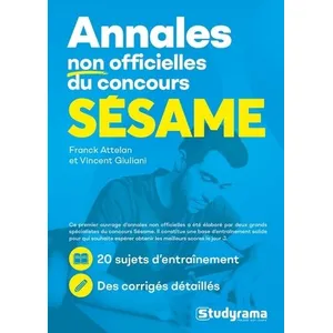 Studyrama Eds Annales Non Officielles Du Concours Sesame pas cher