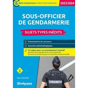 Studyrama Eds Sous-Officier De Gendarmerie - Sujets Types Inédits pas cher