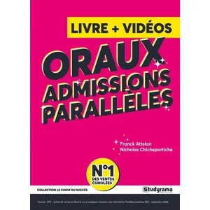 Studyrama Eds Oraux Admissions Parallèles - Livre + Vidéos pas cher