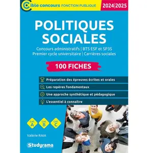 Comparateur de prix : Studyrama Politiques Sociales - 100 Fiches
