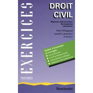 Montchrestien Droit Civil - Régimes Matrimoniaux, Successions, Libéralités, 2ème Édition pas cher