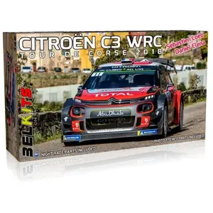 Belkits Modelbouwpakket Militaire voertuigen - 017 Citroën C3 WRC - Tour de Corse 2018 - Franse Rauto Plastic - 1:24 - Modelbouw pas cher