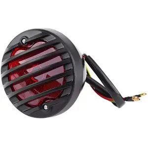 Feu arrière de frein, feu arrière de moto rond noir pour Scooters Bobber Chopper atv - Lntyq pas cher