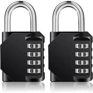 Cadenas à combinaison 4 chiffres - AUDBURN - Noir - Robuste et durable - Format compact - Portable