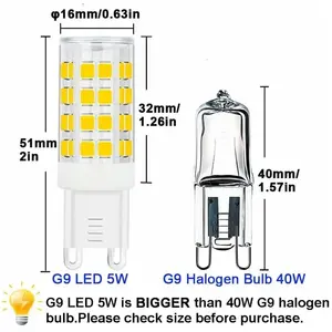 AHLSEN Lot de 10 Projecteur led, ampoule led G9, 5 w blanc chaud blanc froid, ampoules led à économie d'énergie, ampoule halogène de rechange, ac 220 v non pas cher