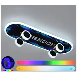 INEASICER Plafonnier led, Lampe de Plafond led planche à roulette, 32W rgb couleur avec Dimmable Télécommande 3000K - 6000K, Plafonniers led Modernes pour pas cher