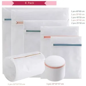 Filets à linge en maille 8pcs Sac à linge avec fermeture éclair pour m... pas cher