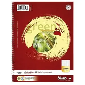 URSUS Green 608592020 Cahier à carreaux A5, 160 feuilles, 70 g/m², 5 mm pas cher