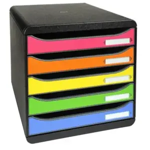 exacompta exacompta module de classement big-box plus, 5 tiroirs, noir pas cher