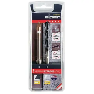 Alpen Keramo extreme ATM2 300082100 Glas- en keramiekborenset 2-delig 8 mm 1/4 (6.3 mm), Cilinderschacht 1 set(s)