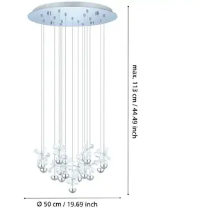 EGLO Pianopoli Hanglamp - LED - RVS|Glas - Chroom pas cher