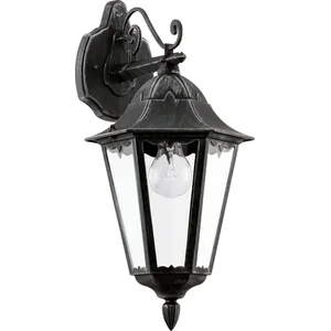 Comparateur de prix : EGLO Navedo - Buitenverlichting - Wandlamp - 1 Lichts - Zwart, Zilver-Patina