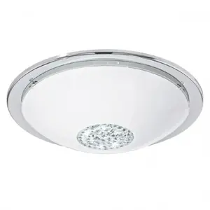 EGLO Giolina - Plafonniere - Ø370mm. - Chroom - Glas, Kristal - Wit, H... pas cher