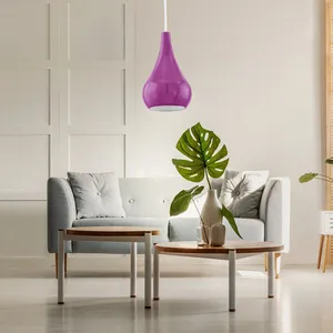 EGLO Lampe suspendue design pendule salon planchers de plafond violet éclai... pas cher