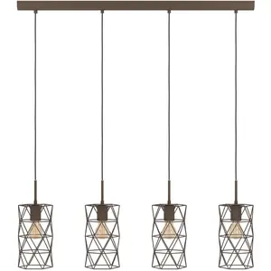 Eglo; My Light; My Style 97066 Lampe Suspendue, Acier, 60 W, Marron pas cher