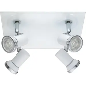 Eglo 95995 Spot, Acier, 33 W, Blanc, Chromé