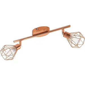 Eglo Zapata Spot Acier Plafonnier 2 Feux 3W Cuivre