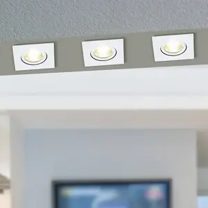 EGLO Richtbare led spot Saliceto vierkant - 6w - 2700K wit pas cher