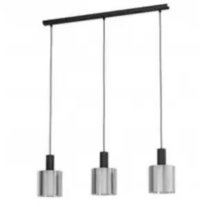 Non communiqué EGLO Gorosiba - Hanglamp - E27 - 85 cm - rookglas - Zwart pas cher