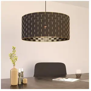 EGLO, Suspension, Suspension MARASALES 1x E27 noir/laiton (E27, 0 lm)Vendu parbol