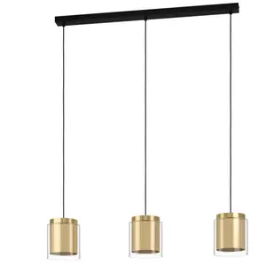 EGLO Lagunitas Hanglamp - E27 - 91 cm - Zwart/Geelkoper/Goud pas cher