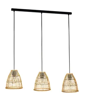EGLO Ayesgarth Hanglamp - E27 - 91 cm - Zwart/Hout pas cher
