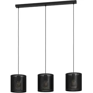 EGLO Manby Hanglamp - E27 - 90 cm - Zwart - Staal pas cher
