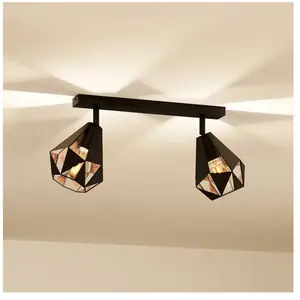 Comparateur de prix : EGLO Carlton 7 Spot - E27 - 42 cm - Zwart/Koper - Staal