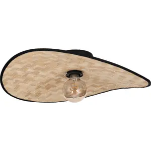 Comparateur de prix : EGLO Marywell Plafondlamp - E27 - 50 cm - Zwart/Bruin - Hout